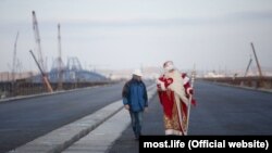На стройке Керченского моста, 9 декабря 2017 года