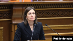 Armenia - Health Minister Anahit Avanesian addresses the Armenian parliament, December 2, 2025.