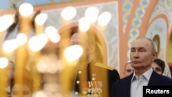 Ініціатор війни проти України, очільник Росії Путін на різдвяній службі у підмосковному храмі. Росія, 7 січня 2026 року