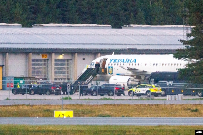 Aeroplani me të cilin udhëtoi Zelensky në Oslo.