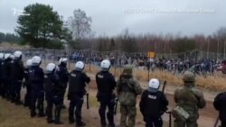 Мігранти в Білорусі: польські прикордонники готові зупиняти масштабні спроби прориву кордону – відео