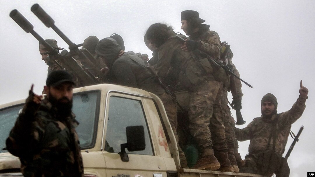 Security forces loyal to the new Syrian government set out on patrol (file photo).