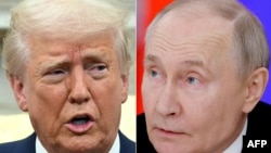 Presidenti amerikan, Donald Trump dhe presidenti rus, Vladimir Putin. Fotografi e kombinuar.