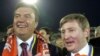 A once-perfect partnership: Akhmetov is considered one of the main beneficiaries of Viktor Yanukovych&#39;s political career, trading political support for unfettered access to top government tenders and privatization deals. Here, the two Donetsk natives celebrate a 2006 win by the home side, Akhmetov&#39;s Shakhtar Donetsk.&nbsp;