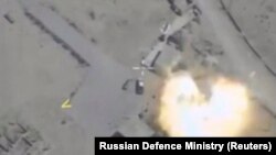 Удар российской авиации в Сирии. Изображение взято с видео Министерства обороны России