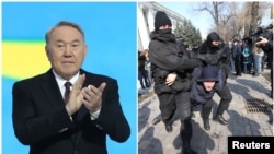 Президент Казахстана Нурсултан Назарбаев на съезде своей партии «Нур Отан» и задержания в Алматы в день съезда. 27 февраля 2019 года.