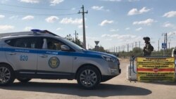 Блокпост на въезде в Шымкент.