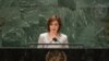 Președinta Maia Sandu vorbind la Adunarea generală ONU, New York, 21 septembrie 2022. 