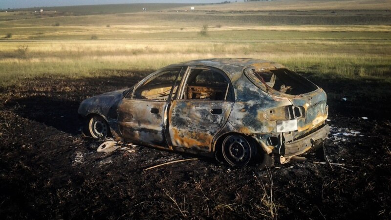 На трассе Симферополь-Евпатория дотла сгорел легковой автомобиль – МЧС (+фото)