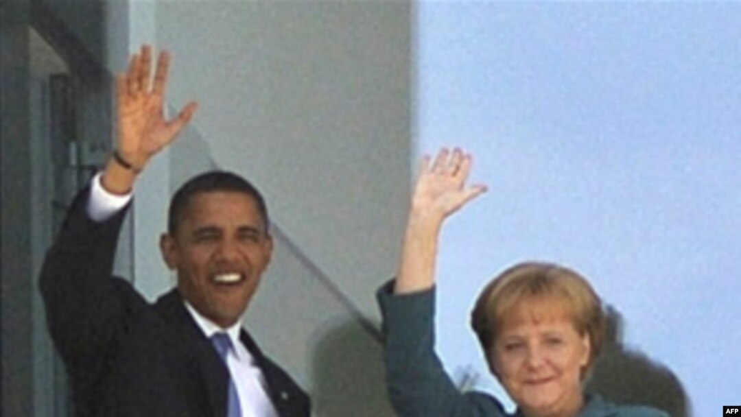 German Chancellor Angela Merkel (left) and other European leaders hope Obama will improve relations.