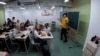 UKRAINE --- Students in Ukraine's Zaporizhzhya region are being taught in a new network of reinforced underground schools