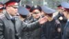 Полицейские во время собрания оппозиционных активистов. Алматы, 11 апреля 2010 года.