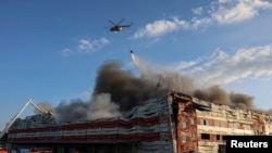 Горящий склад в Киевской области