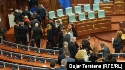 Poslanici u posle raspuštanja Skupštine Kosova, 29. april 2026. 