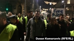 Aleksandar Obradović na antivladinom protestu "Jedan od pet miliona" u Beogradu, 21. decembra 2019.