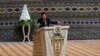 Turkmen President Gurbanguly Berdymukhammedov addresses participants at a meeting of the Council of the Elders outside Ashgabat on October 9.