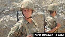 Nagorno-Karabakh -- Armenian soldiers on frontline duty in Martakert district, 20Jul2012