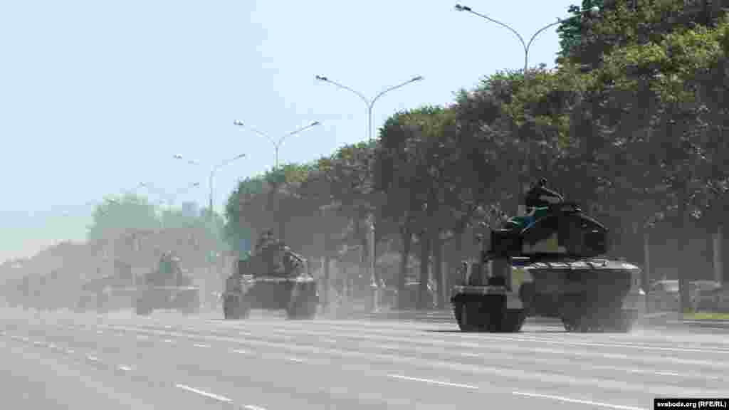 Belarus – army forces leaving the city after the military parade. Minsk 3jul2012