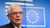 Josep Borrell, az Európai Unió külügyi és biztonságpolitikai főképviselője az uniós külügyminiszterekkel találkozik 2021. január 25-én, Brüsszelben. 