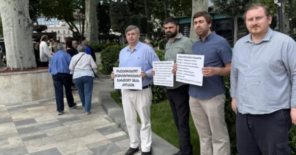 "დაუშვებელია" - თბილისში რუსული ენის დღის აღნიშვნას პროტესტი