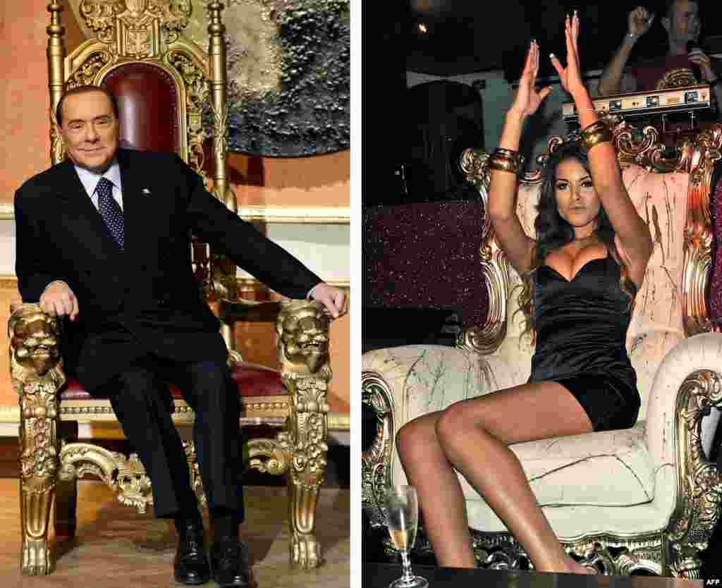  Silvio Berlusconi a fost condamnat la 7 ani de închisoare pentru sex cu o prostituată minoră (la dreapta - Ruby-hoața-de-inimi). 