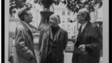 Emil Cioran, Eugene Ionescu și Mircea Eliade la Paris în 1986 (Photo: Louis Monier)