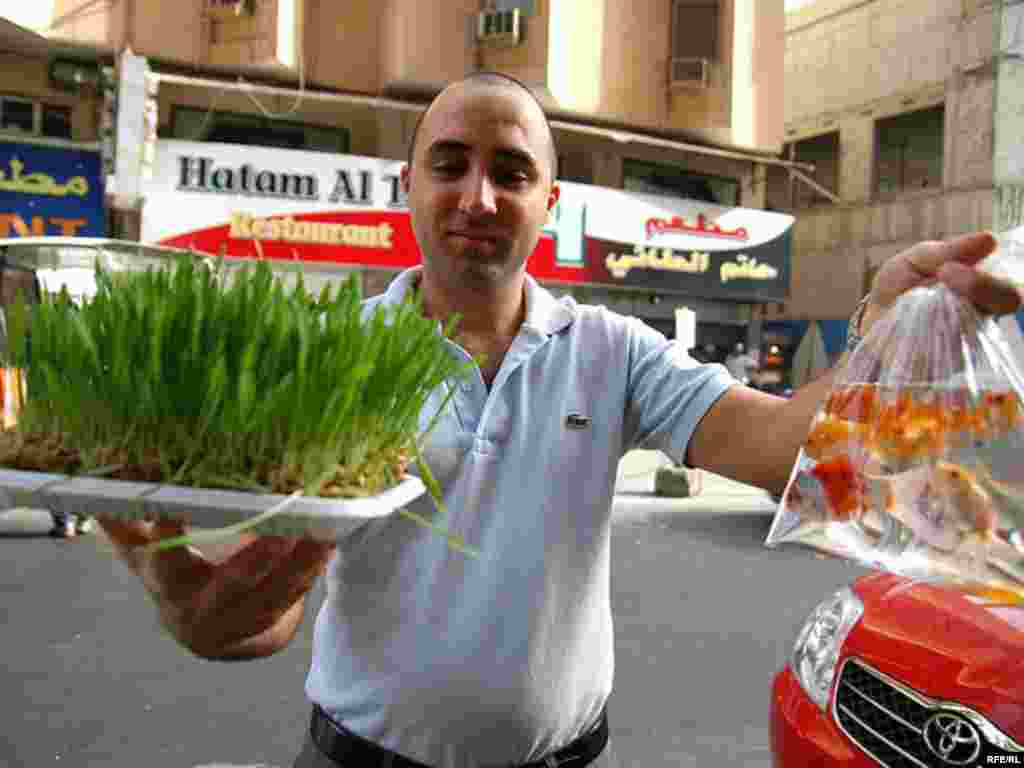 سبزه عید و ماهی قرمز در دبی. عکس: اکبر دلداده، گزارشگر رادیو فردا در دبی