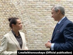 Сьвятлана Ціханоўская і Павал Латушка