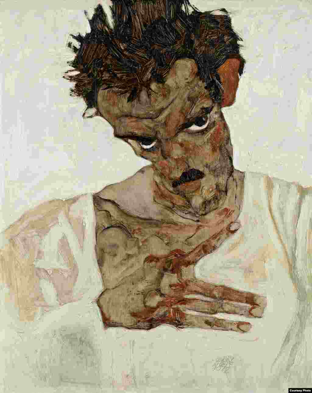 Egon Schiele, Autoportret.