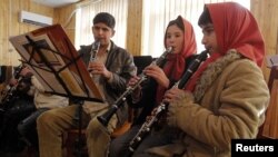 A group of youngsters from the Afghanistan National Institute of Music to perform at the Kennedy Center in Washington on February 7.