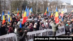 Protest antiguvernamental organizat de Partidul Socialiștilor în fața Președinției, Chișinău, 22 februarie 2025.