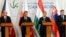Prime Ministers Bohuslav Sobotka of the Czech Republic (left to right), Donald Tusk of Poland, Viktor Orban of Hungary, and Robert Fico of Slovakia attend a press conference in Budapest in January.