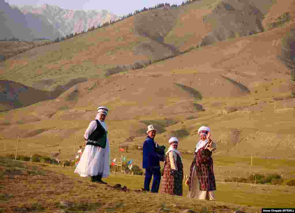 Kyrgyz in traditional clothing.