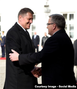 Președintele Klaus Iohannis și omologul său Bronislaw Komorowski