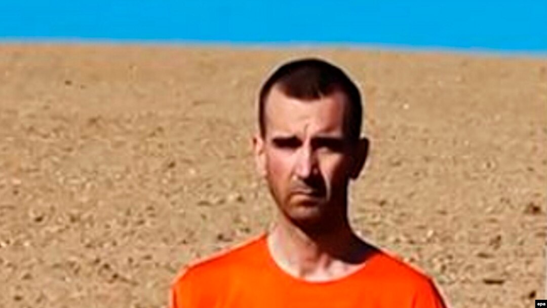 A screen grab from a video released by the Islamic State showing the killing of Haines.