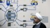 Iranian President Hassan Rohani visits the control room of the Bushehr nuclear power plant.