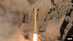 A long range Iranian Qadr missile launched at an undisclosed location in Iran, March 9, 2016