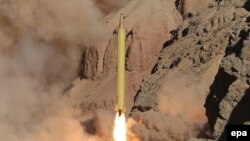 A long range Iranian Qadr missile launched at an undisclosed location in Iran, March 9, 2016