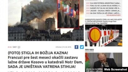 God's Punishment': Serbian Tabloids Say Notre Dame Fire Result Of Flying  Kosovo's Flag