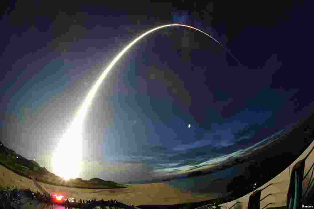 An H-2B rocket carrying cargo for the International Space Station blasts off from the launch pad at the Tanegashima Space Center on the Japanese island of Tanegashima, about 1,000 km southwest of Tokyo, in August 2013. The rocket, also known as &quot;Kounotori,&quot; which means stork, carried a small robot to help Japanese astronaut Koichi Wakata conduct experiments in space.