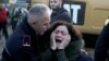 ALBANIA -- A woman cries as her relatives are trapped in a building after an earthquake hit Thumane, November 25, 2019