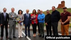 Nagorno-Karabakh -- French parliamentarians pose for a photograph in Stepanakert, September 10, 2019.