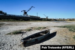 A former port in Aral that has become a wasteland since the water receded