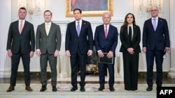 Участники переговоров в Вашингтоне 14 апреля