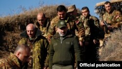 Nagorno-Karabakh -- Armenian Prime Minister Nikol Pashinian visits a section of the Armenian-Azerbaijani "line of contact," November 30, 2019.