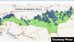 خارطة لمنطقة غرب كردستان-سوريا