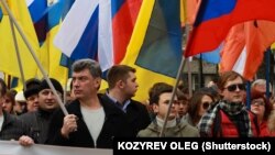 Борис Нємцов під час маршу на підтримку України, Москва, 15 березня 2014 року