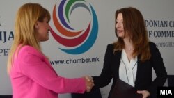 Сања Лукаревска и Данела Арсовска - Потпишување Меморандум за соработка меѓу ССК и УЈП