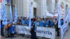 Sute de sindicaliști din Ministerul Finanțelor și ANAF au protestat în fața Ministerului Finanțelor. 10 iulie 2025.