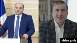 Viceministrul georgian de interne Aleksandre Darakhvelidze și Mihail Saakașvili